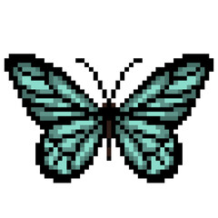 Mint green pixel butterfly 