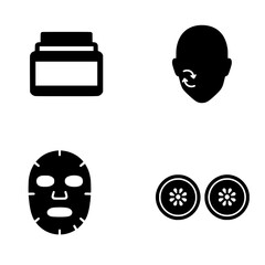 Fototapeta premium Skincare & Facial Self-Care Ritual Vector Icons