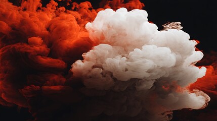 Fiery explosion in the dark space