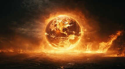 Global warming and climate catastrophe concept 