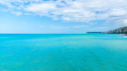 Fototapeta premium Beaufitul Coastline of Normandie, France, in summer