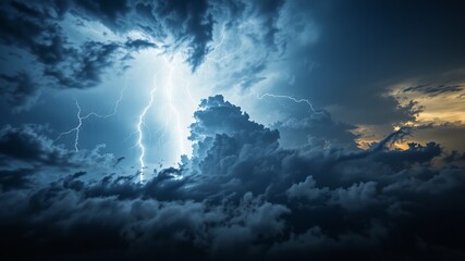 Obraz premium A Captivating Display of Lightning and Clouds