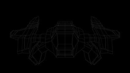 3D illustration of Sci-fi model