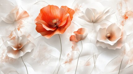 Delicate floral wallpaper design