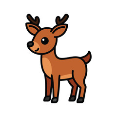Fototapeta premium cute cartoon reindeer vector illustration