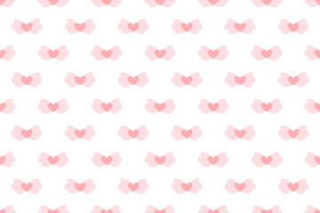 羽ハートパターン赤