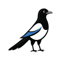 Fototapeta premium A cute cartoon magpie vector illustration