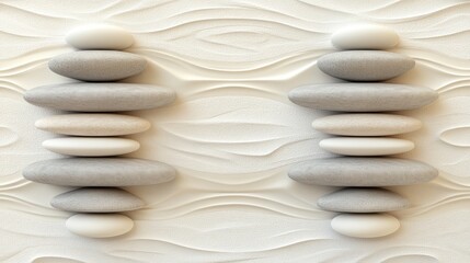 Stacked stones on flowing sand