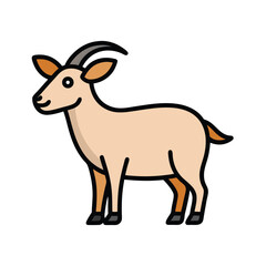 Obraz premium cute cartoon goat vector illustration