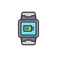 Obraz premium Digital Smartwatch With Full Battery Symbol For Modern Technology Concept