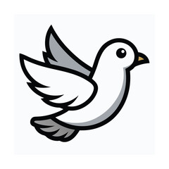 Obraz premium A cute cartoon dove vector illustration