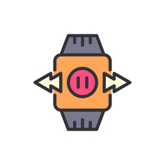 Smartwatch Gesture Control For Device Functionality Concept Illustration