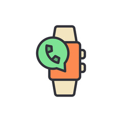 Smartwatch Displaying Incoming Call Notification With Modern Aesthetic