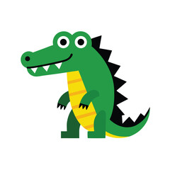 Obraz premium A cute cartoon crocodile vector illustration