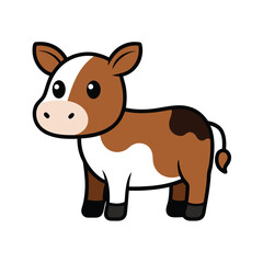 A cute cartoon calf vector illustration
