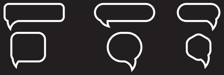dialogue box silhouette vector set. Vector speech clouds chat bubble icon. Talk bubble speech icon. Blank empty bubbles vector design elements. Chat on line symbol template. Dialogue balloon sticker