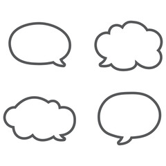 dialogue box silhouette vector set. Vector speech clouds chat bubble icon. Talk bubble speech icon. Blank empty bubbles vector design elements. Chat on line symbol template. Dialogue balloon sticker