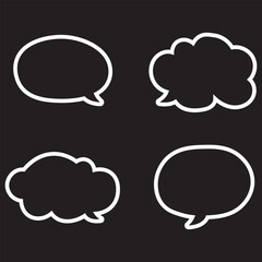 dialogue box silhouette vector set. Vector speech clouds chat bubble icon. Talk bubble speech icon. Blank empty bubbles vector design elements. Chat on line symbol template. Dialogue balloon sticker