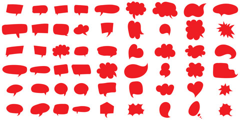 Comic burst, speech bubble, and text box silhouettes in vector style. essential graphic elements set for comic design, pop art, dialog highlights, and creative retro style storytelling