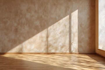 Sunlit Empty Room with Wooden Floor