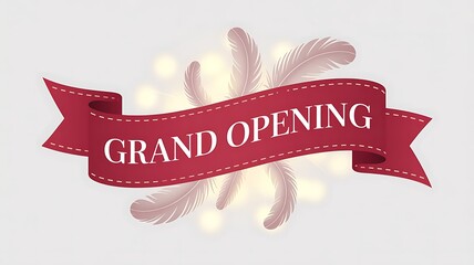 Grand Opening Celebration: Festive Ribbon and Sparkling Burst