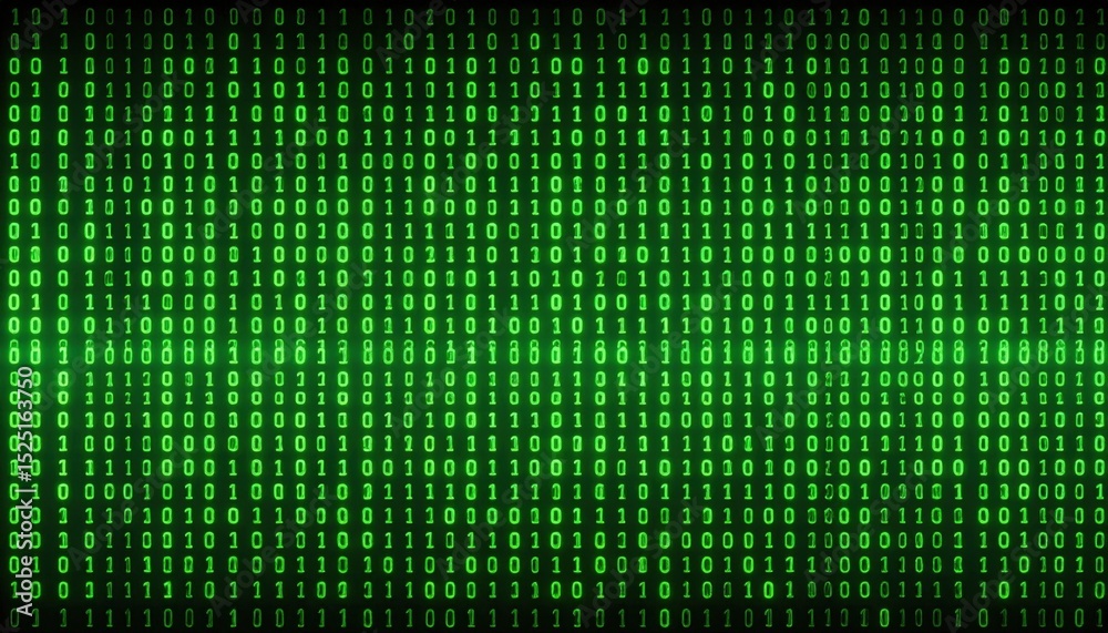 Poster digital green binary code background