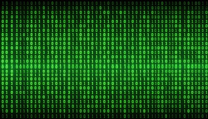 Digital Green Binary Code Background