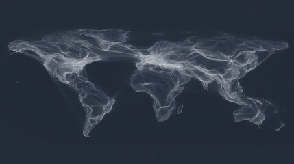 Abstract world map white lines on dark