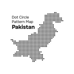 Pakistan Map with Circle Dot Pattern