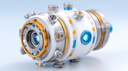 Futuristic Martian Sensor Pod in Macro Photograph with High-Detail Close-Up View