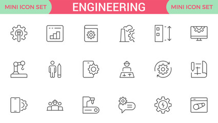Engineering Icon Set: Precision-crafted icons for mechanical, civil, electrical, and software engineering projects.