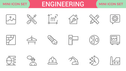 Engineering Icon Set: Precision-crafted icons for mechanical, civil, electrical, and software engineering projects.