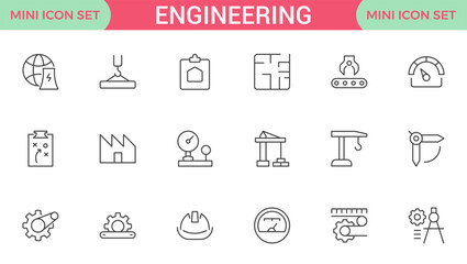 Engineering Icon Set: Precision-crafted icons for mechanical, civil, electrical, and software engineering projects.