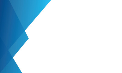 Abstract blue geometric background with layered triangular shapes on the left and white space on the right. Ideal for modern presentations, business designs, and professional templates.