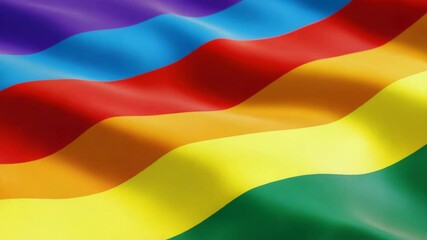 Flag waving in the wind with rainbow colors of diversity and LGBT pride. - Powered by Adobe