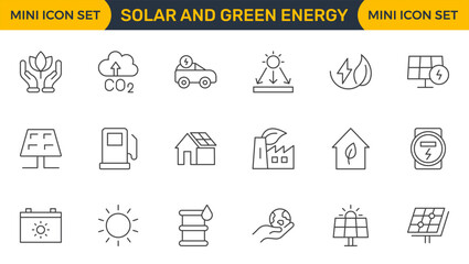 Set for Solar Energy, Renewable Resources, Eco-Friendly Solutions, and Green Technology Initiatives