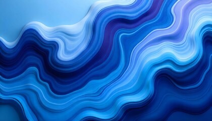 Abstract wavy blue gradient background. Modern and fluid design perfect for wallpapers, presentations, and artistic projects. Evokes calm and depth