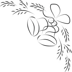 Elegant Floral Corner Design with Bells and Leaves