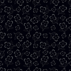 floral pattern, silhouette floral pattern, floral, vector, drawn