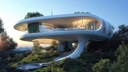 Futuristic Hillside Home: Modern Architectural Marvel