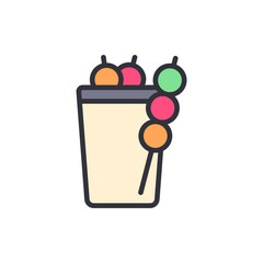 Delicious Refreshment With Dango Skewers In A Simple Icon Illustration