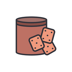 Cookie Jar And Small Cookies Ready For Snack On Transparent Background