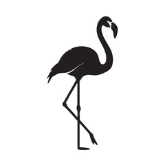 Elegant Flamingo Silhouette A Graceful Bird Illustration