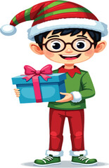boy with christmas gift