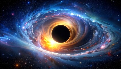 Black Hole with Space, Nebula, and Cosmos.