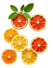 Fototapeta premium citrus fruits isolated on white