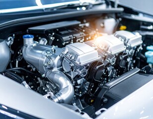 Fototapeta premium detail of engine in car