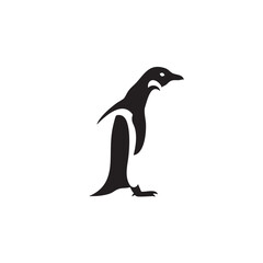 Naklejka premium Elegant Penguin Silhouette Minimalist Bird Vector Graphic