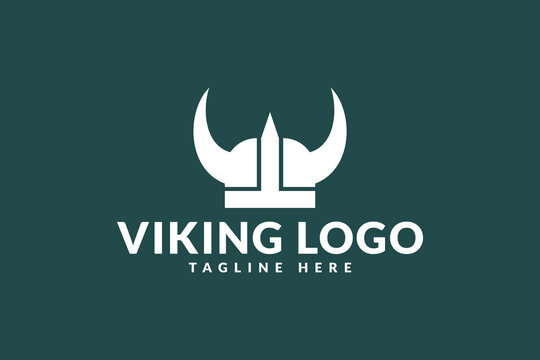 viking helmet logo icon vector illustration