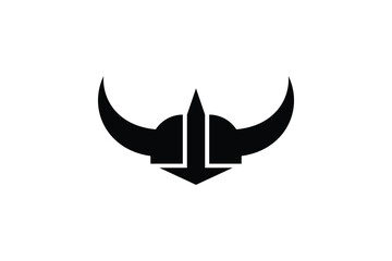 viking helmet logo icon vector illustration	